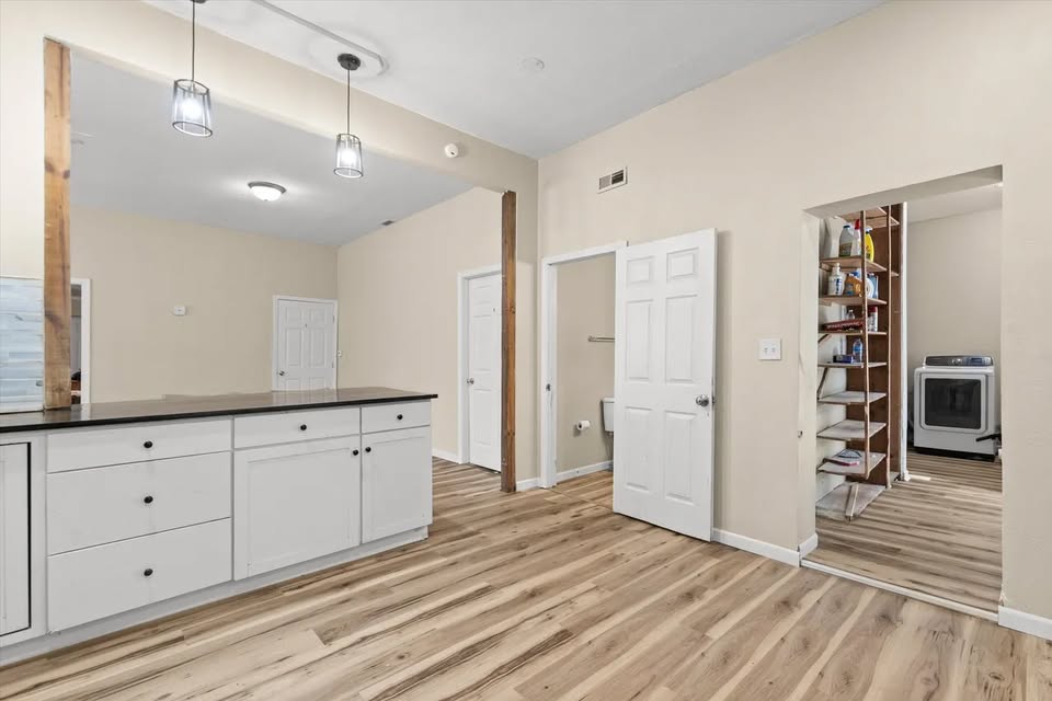 Kitchen bar and shared living area